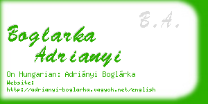 boglarka adrianyi business card