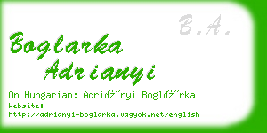 boglarka adrianyi business card